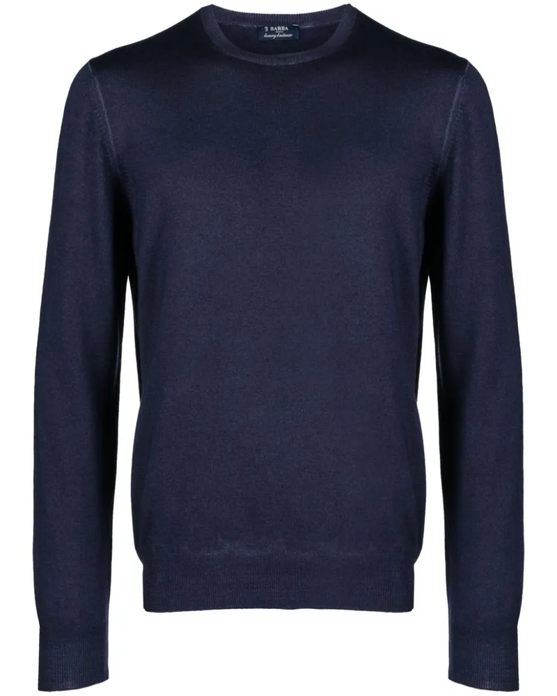 BARBA Pullover mit gerippten Details - Blau Blau