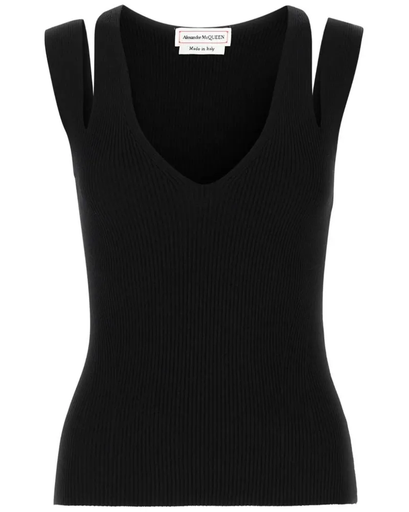 Alexander McQueen Geripptes Tanktop - Schwarz Schwarz