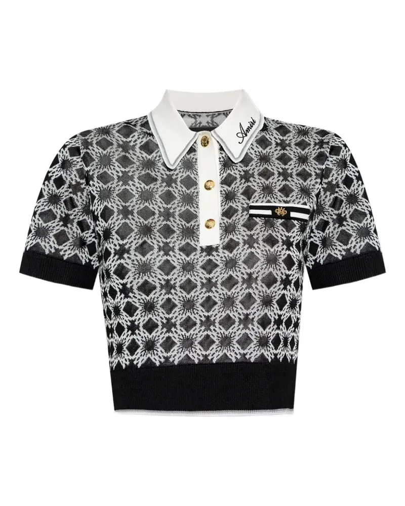 Amiri Gestricktes Poloshirt - Schwarz Schwarz