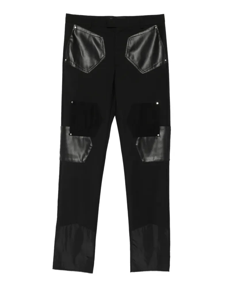 Les Hommes panelled stud-embellished trousers - Schwarz Schwarz