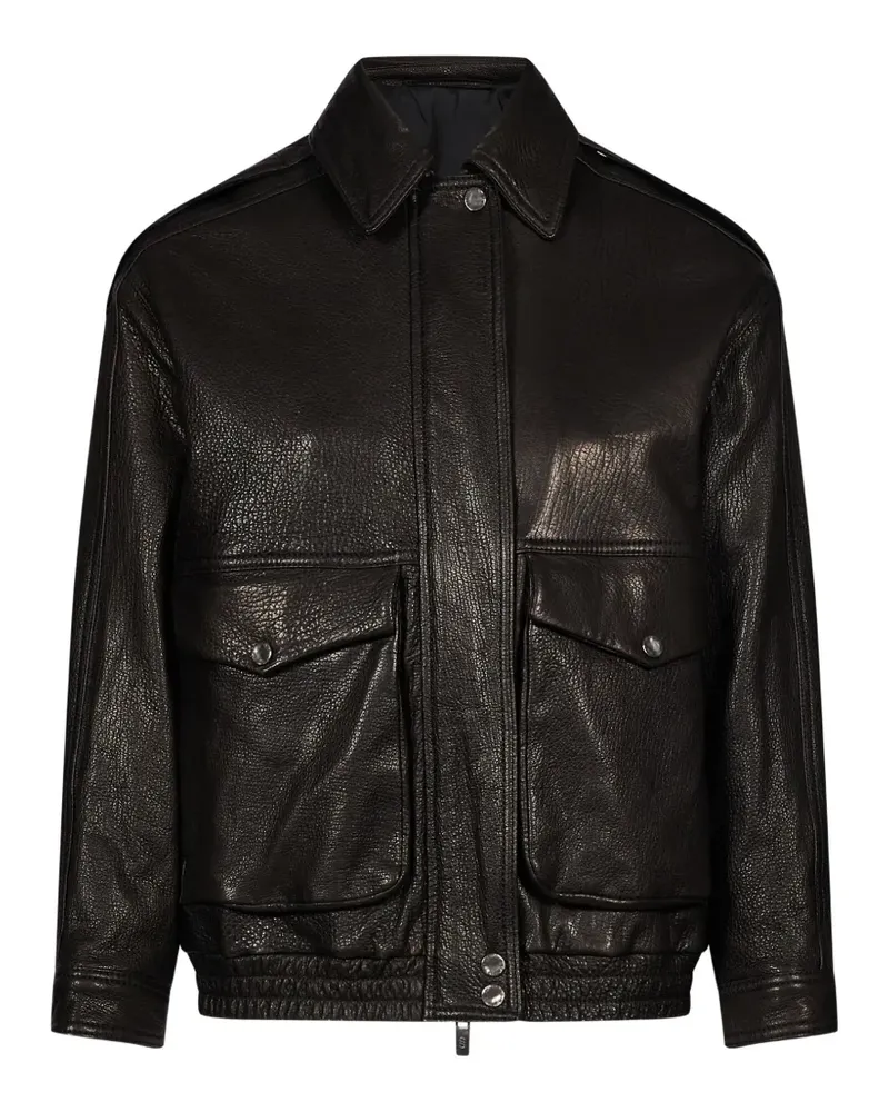 Salvatore Santoro Jacke aus gekörntem Leder - Schwarz Schwarz