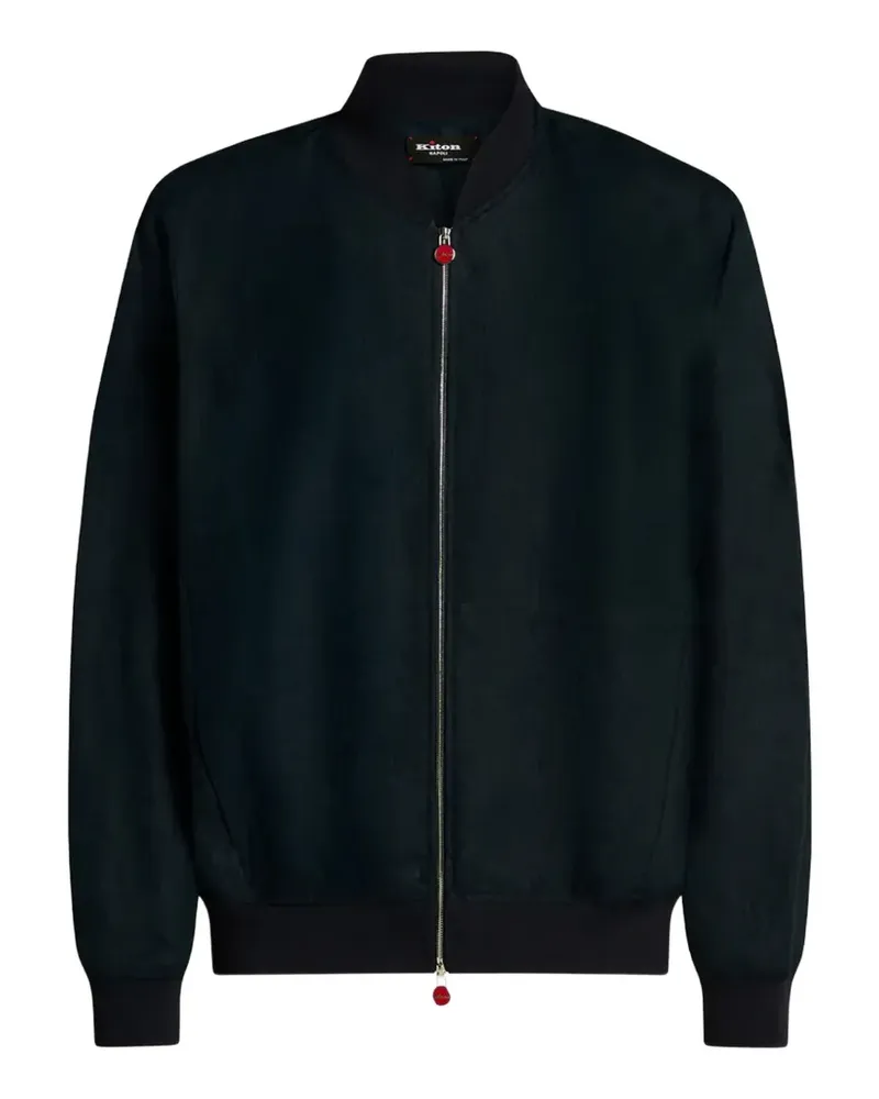 Kiton zip linen jacket - Blau Blau