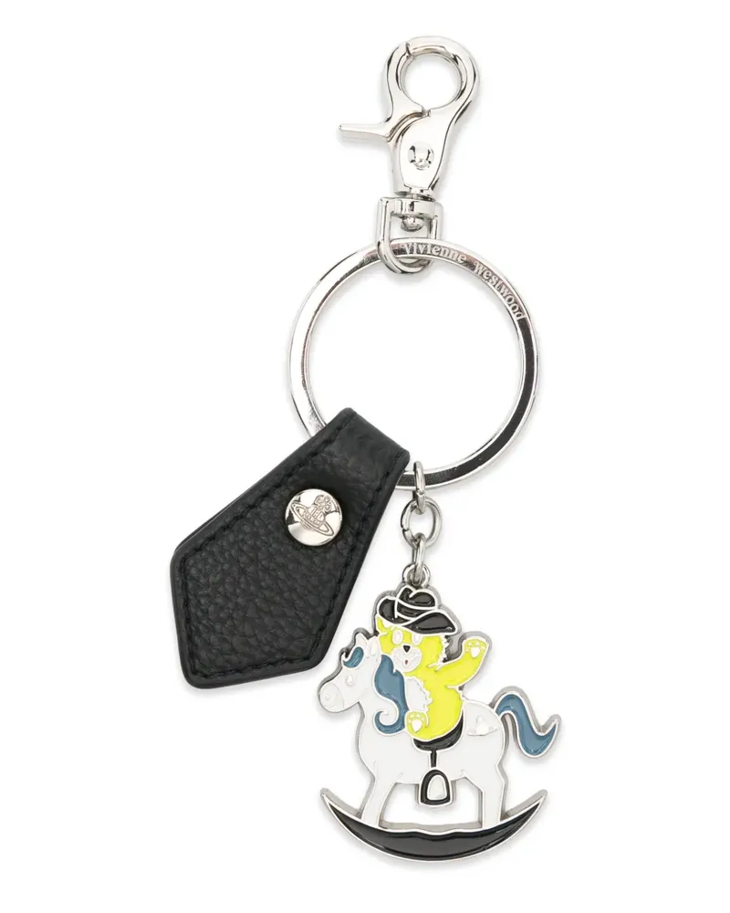 Vivienne Westwood Rocking Horse teddy keyring - Silber Silber