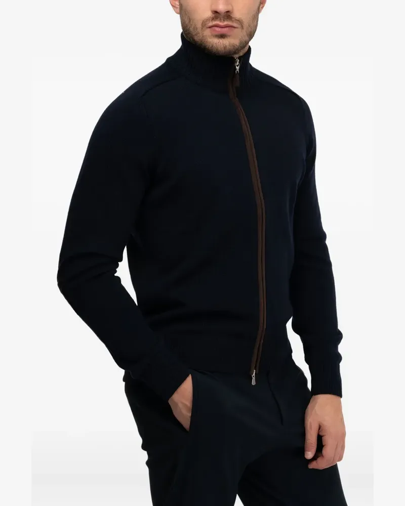 Gran Sasso elbow-patch wool cardigan - Blau Blau