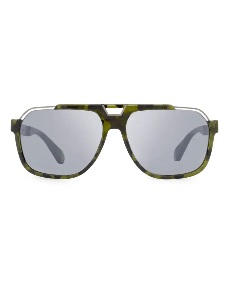 Philipp Plein Pilotenbrille mit Cut-Out - Grün Grün