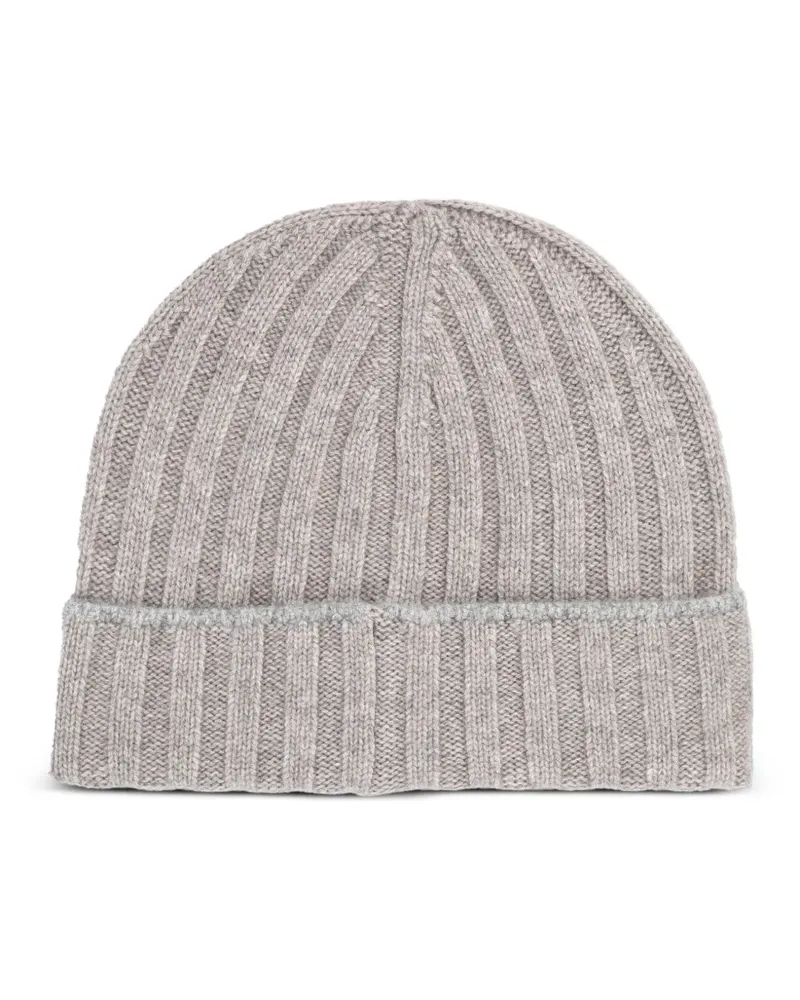 Brunello Cucinelli Gerippte Beanie aus Kaschmir - Grau Grau