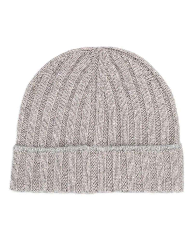 Brunello Cucinelli ribbed-knit cashmere beanie hat - Grau Grau