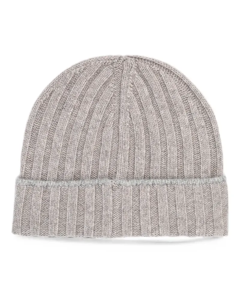 Brunello Cucinelli ribbed-knit cashmere beanie hat - Grau Grau