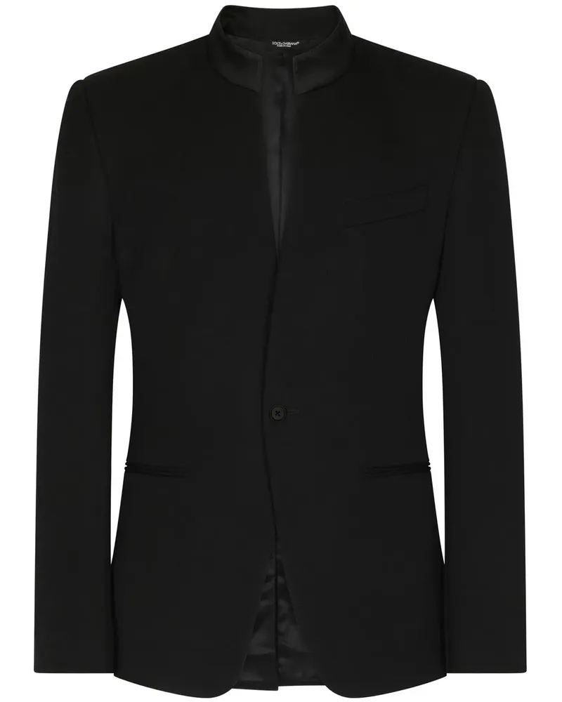 Dolce & Gabbana Kragenloses Sicilia-Fit-Sakko - Schwarz Schwarz