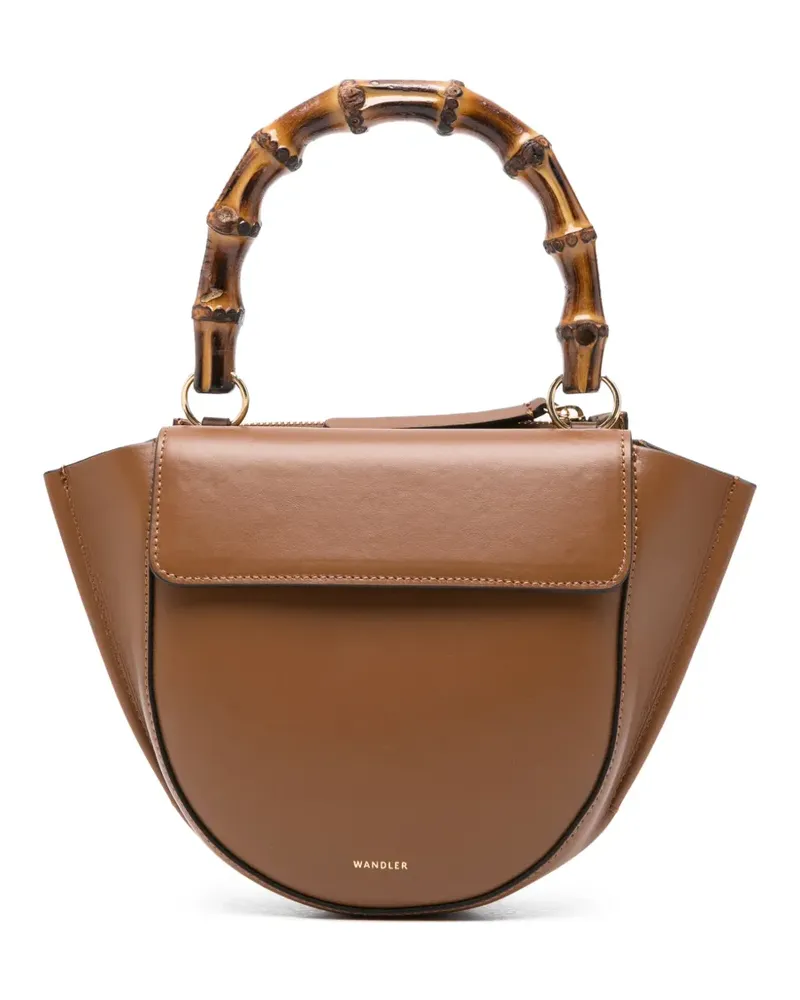 WANDLER Mini Hortensia Tote Bag mit Bambushenkel - Braun Braun
