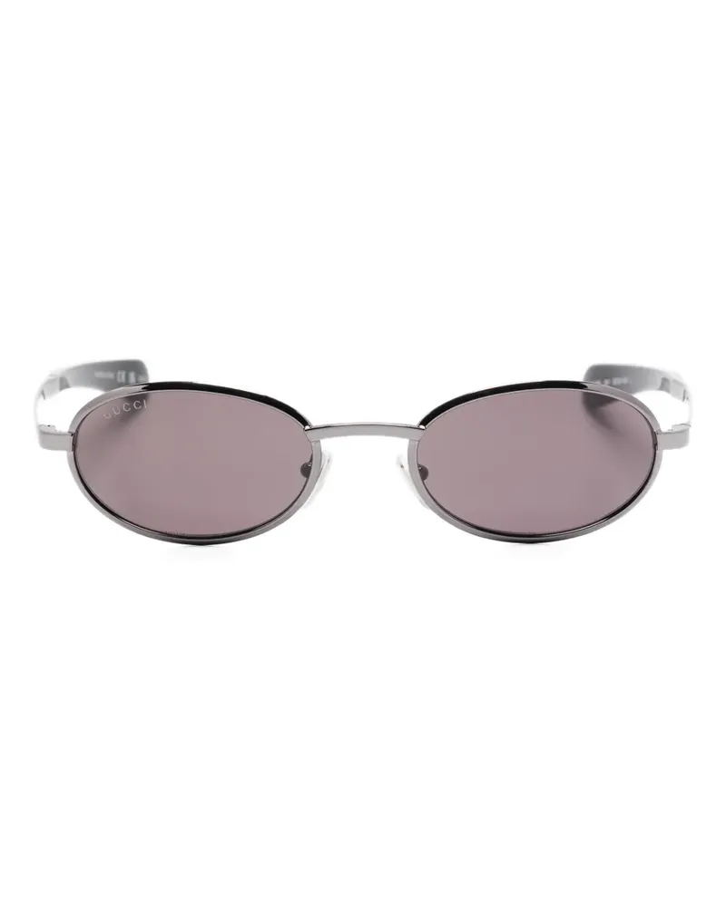 Gucci Sonnenbrille mit ovalem Gestell - 001 dark ruthenium 001
