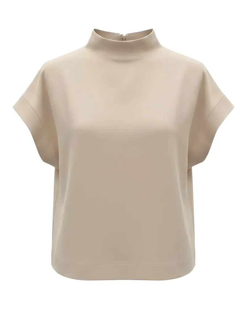 Black Label Bluse mit Stehkragen - Nude Nude