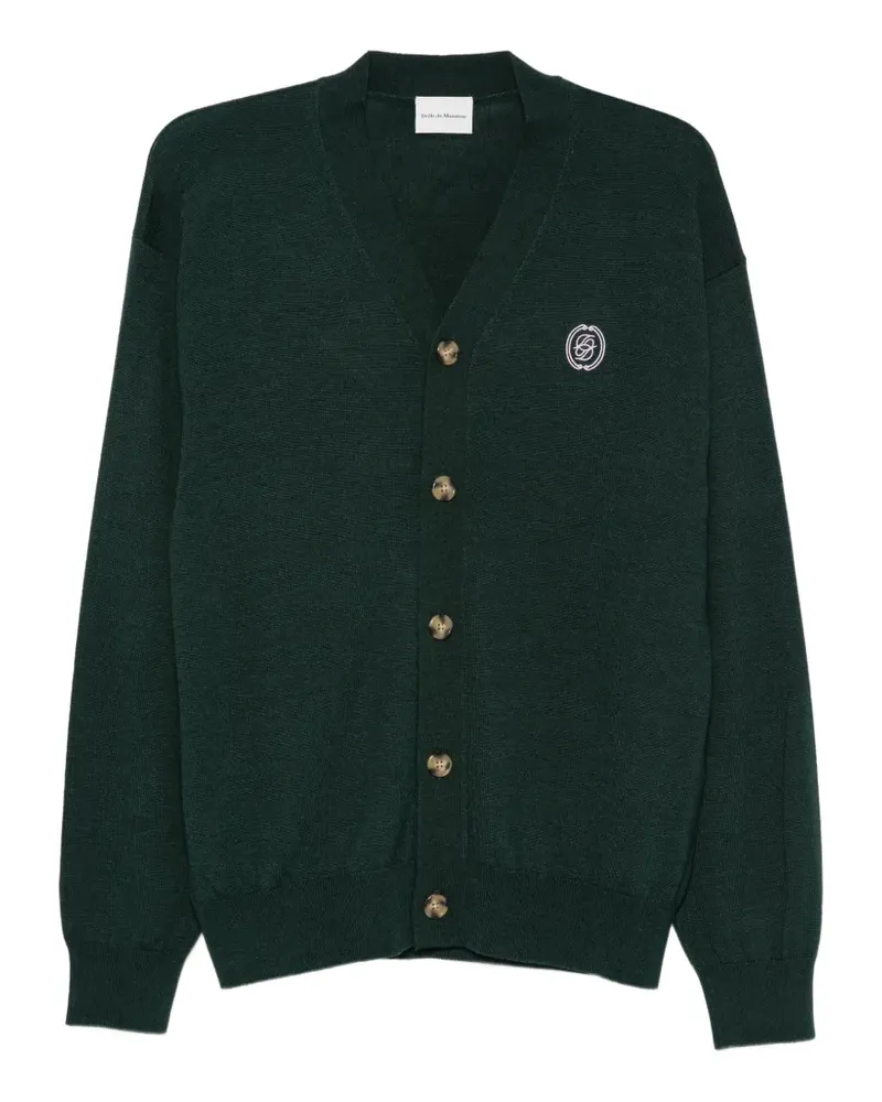 Drôle de Monsieur logo-embroidered cardigan - Grün Grün