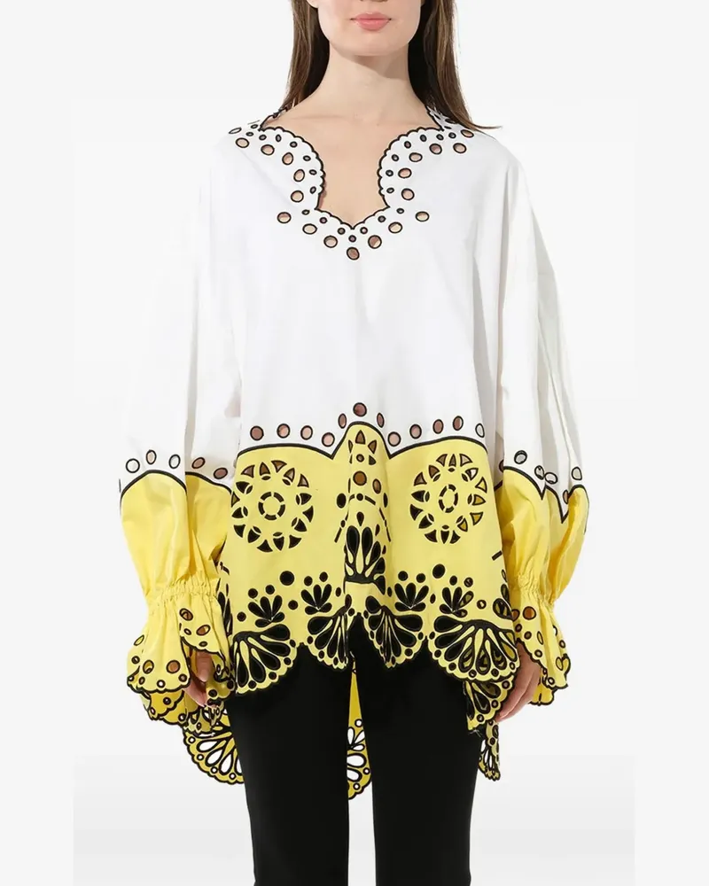 Emilio Pucci broderie-anglaise scalloped blouse - Weiß Weiß