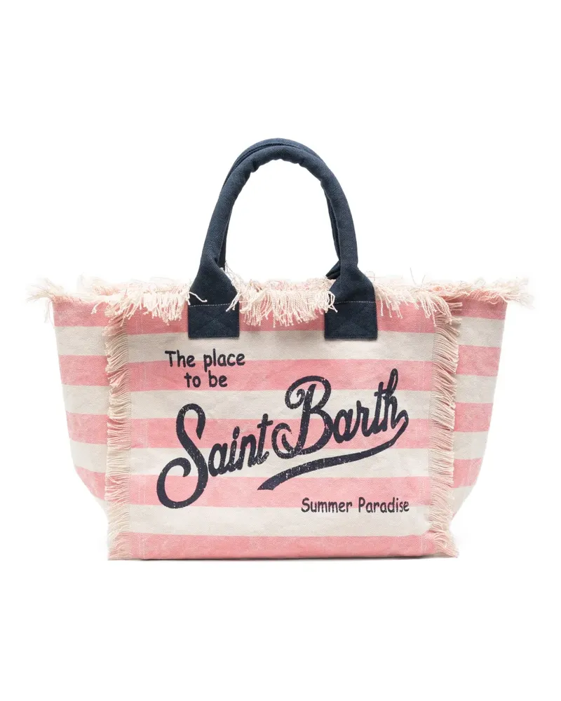 MC2 Saint Barth Vanity fringed striped tote bag - Rosa Rosa