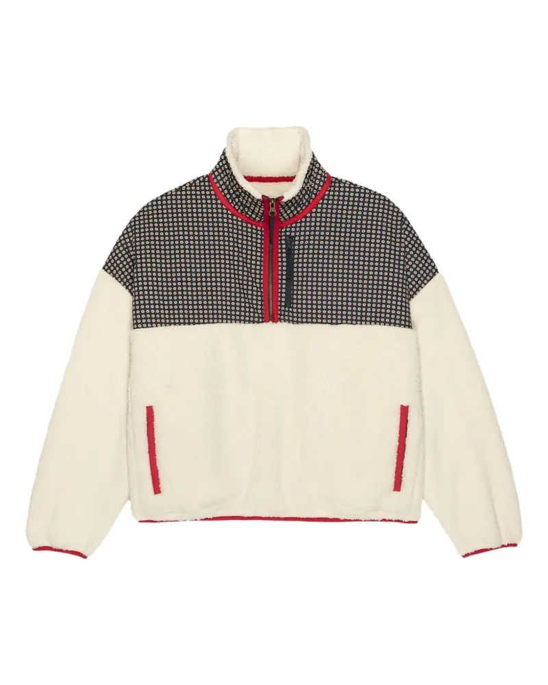 The Great patterned half-zip sweater - Nude Nude