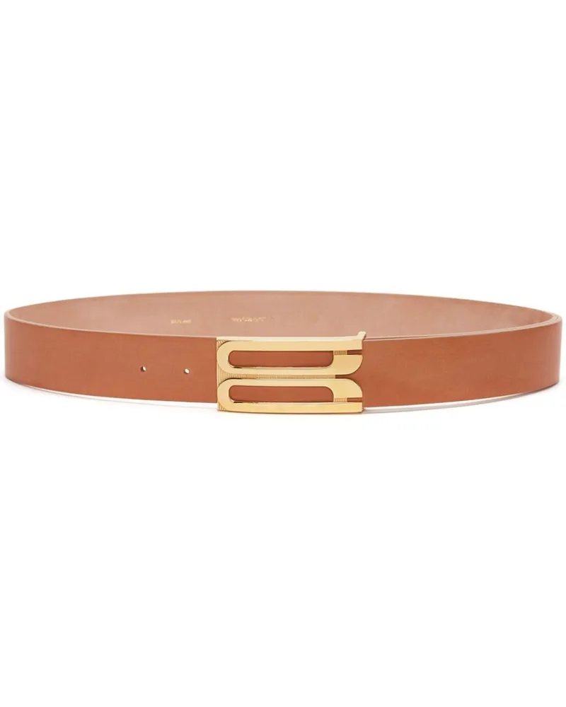Victoria Beckham Frame Ledergürtel - Nude Nude