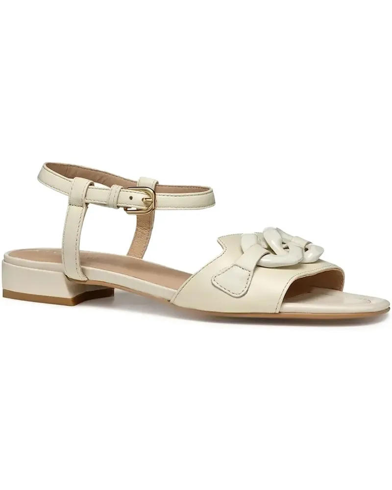Geox Flache Sandalen mit Kettendetail - Weiß Weiß