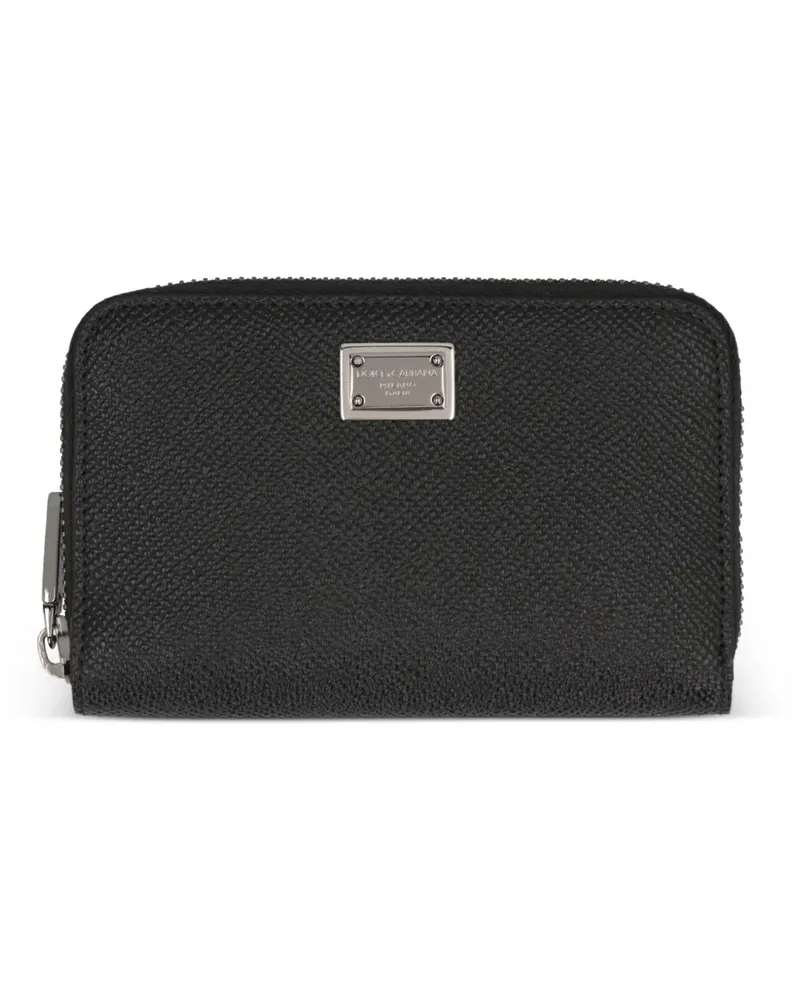 Dolce & Gabbana zip logo-plaque wallet - Schwarz Schwarz