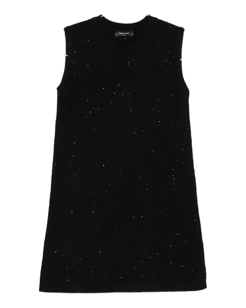 Fabiana Filippi Gestreiftes Minikleid mit Pailletten - Schwarz Schwarz