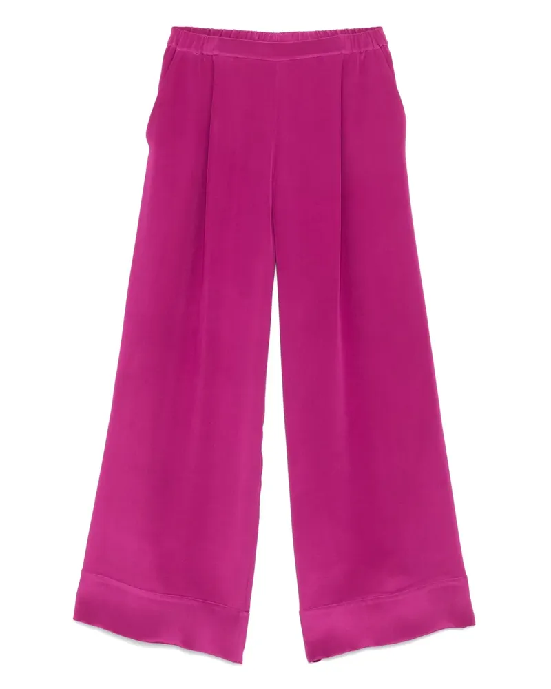 Carine Gilson Weite Pyjama-Hose aus Satin - Violett Violett