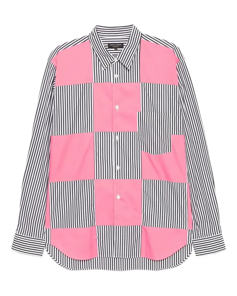 Comme des Garçons Gestreiftes Hemd im Patchwork-Look - Schwarz Schwarz