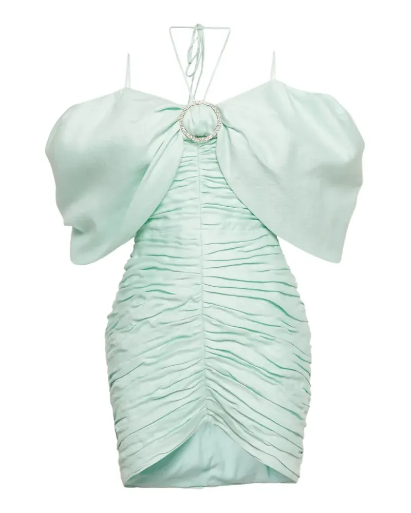RASARIO ruched off-shoulder mini dress - Grün Grün