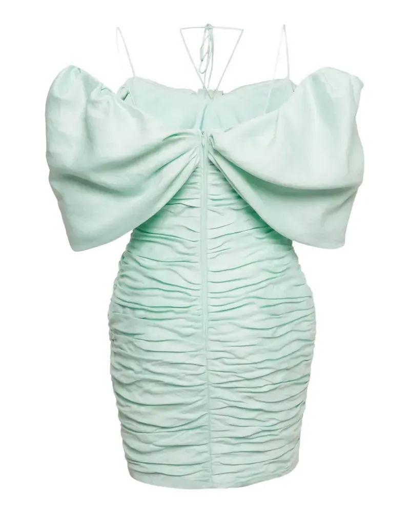 RASARIO ruched off-shoulder mini dress - Grün Grün
