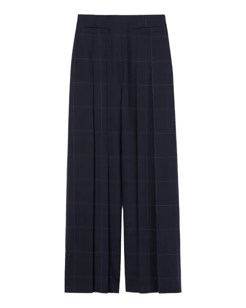 Claudie Pierlot Weite Hose mit Karomuster - Blau Blau