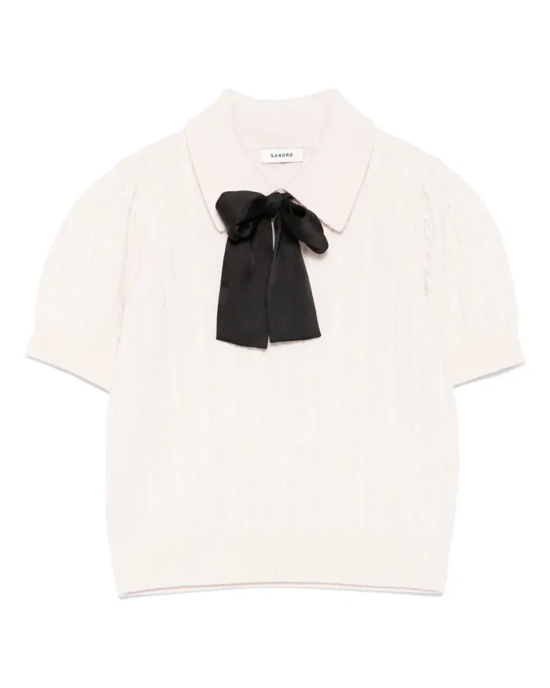 Sandro Poloshirt aus Schurwollgemisch - Nude Nude