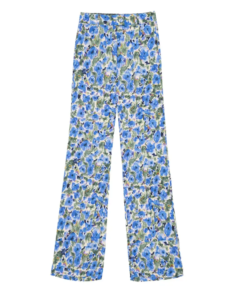 Maliparmi Hose mit Blumen-Print - Blau Blau