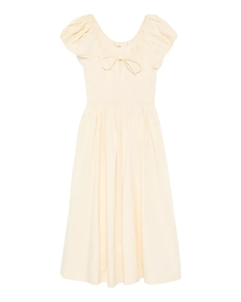 DÔEN Quinn Midikleid mit Puffärmeln - Gelb Gelb