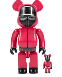 Medicom Toy x "Squid Game Guard (Square)" BE@RBRICK 100% und 400% Figuren-Set Rot