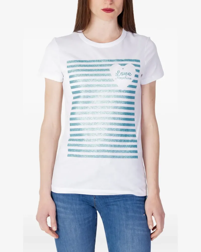 Moschino T-Shirt mit Logo-Print - Weiß Weiß
