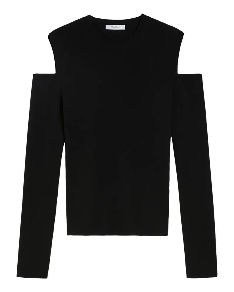 Max Mara Pullover mit Kreppstruktur - Schwarz Schwarz