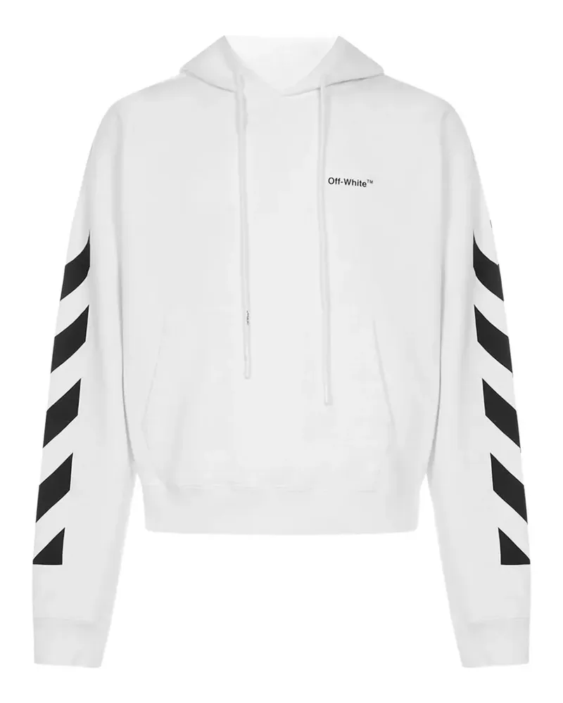 OFF-WHITE Hoodie mit diagonalen Streifen - Weiß Weiß