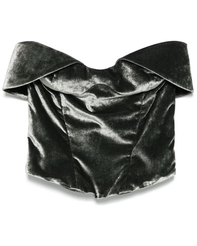 Thierry Mugler Corsage aus Samt - Grau Grau