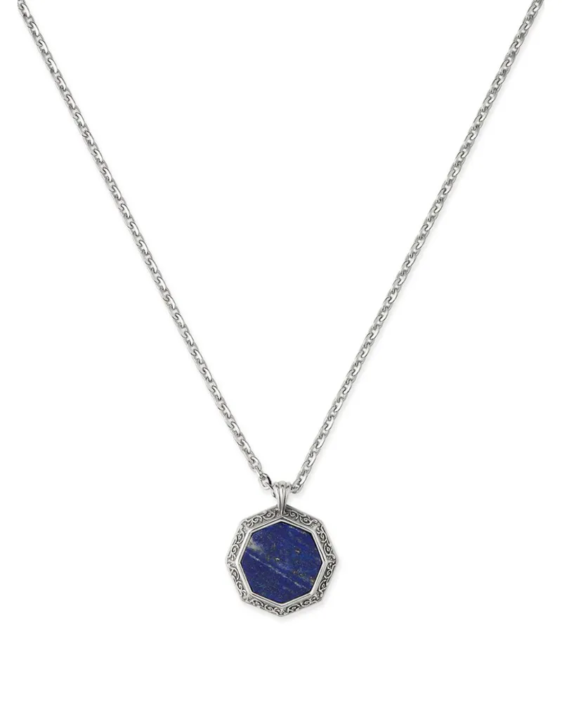 Emanuele Bicocchi Halskette mit achteckigem Lapislazuli - Silber Silber