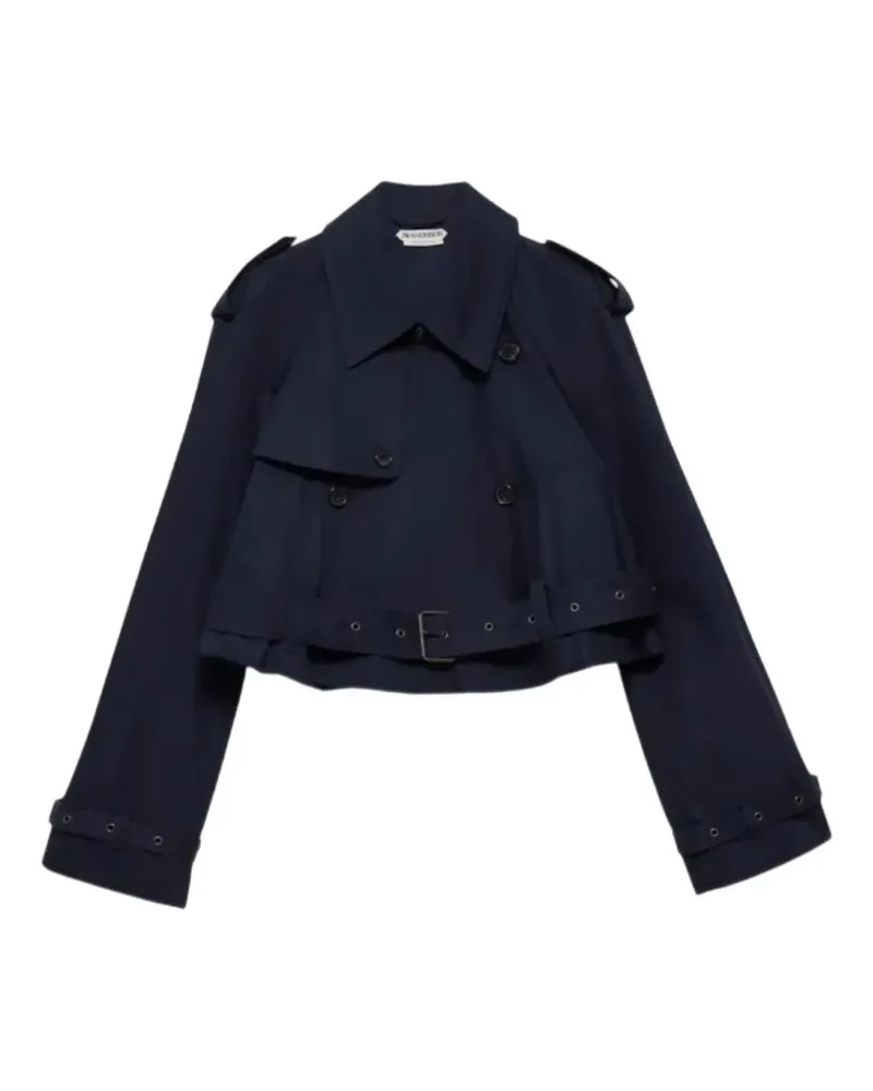 J.W.Anderson belted boxy-fit cropped parka jacket - Blau Blau