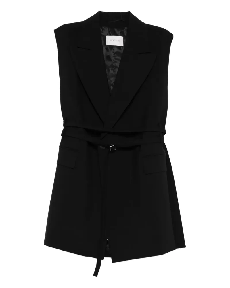 SPORTMAX Sakko mit Gürtel - Schwarz Schwarz