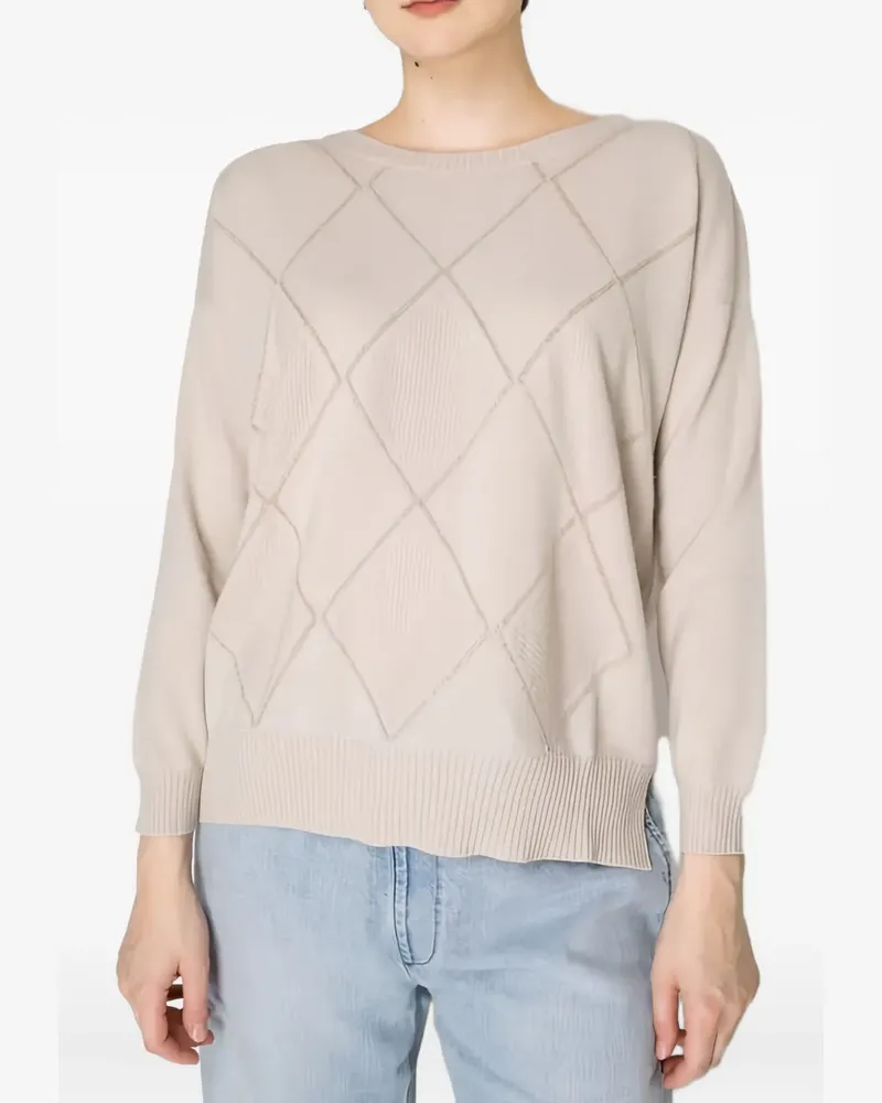 D.EXTERIOR Pullover mit Rundhalsausschnitt - Nude Nude