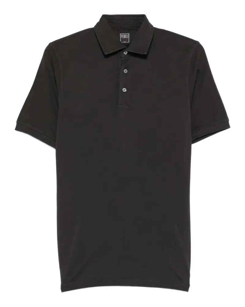 Fedeli Polo North piqué-textured polo shirt - Braun Braun