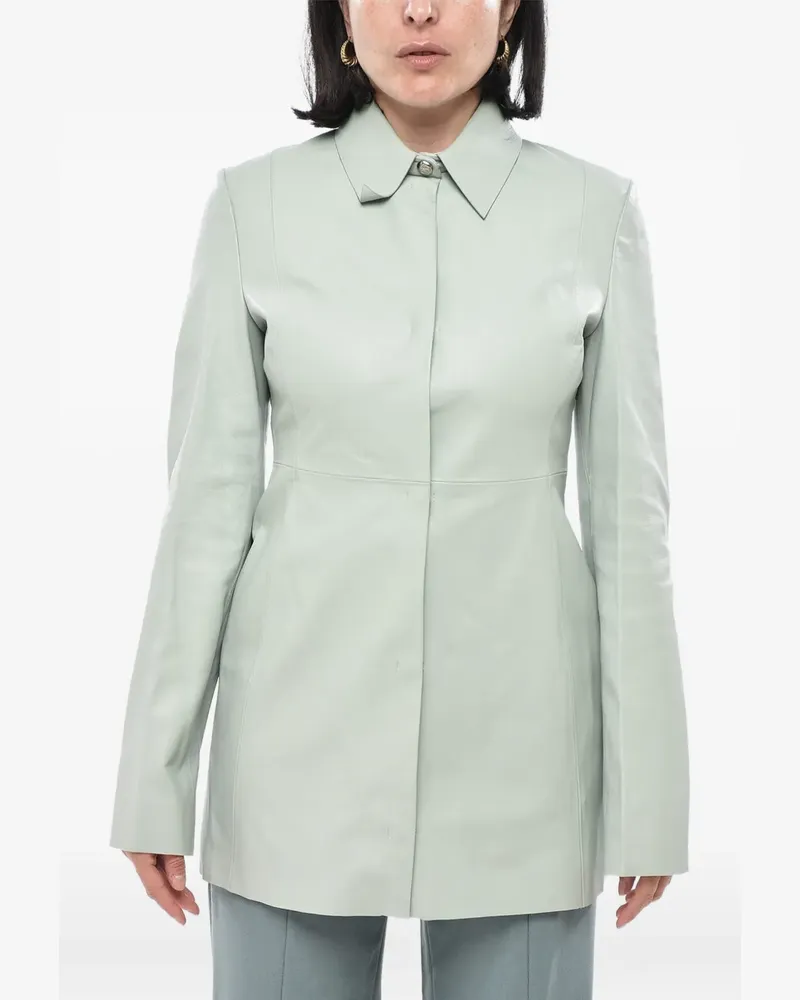 OFF-WHITE long-sleeve leather shirt - Grün Grün