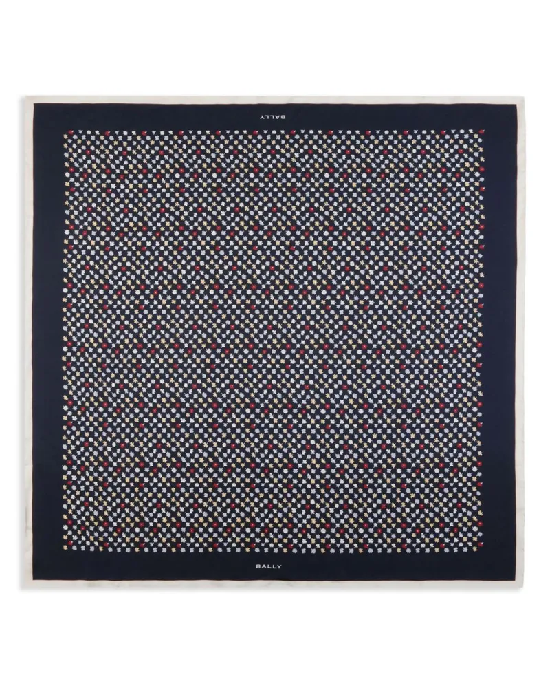 Bally Microflowers Seidenschal - Blau Blau