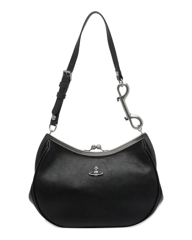 Vivienne Westwood Schultertasche mit Schild - Schwarz Schwarz