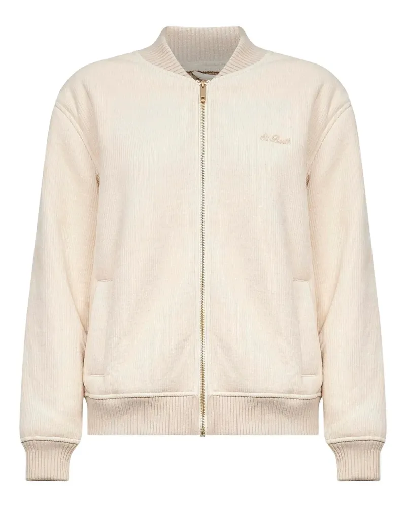 MC2 Saint Barth ribbed embroidered bomber jacket - Nude Nude