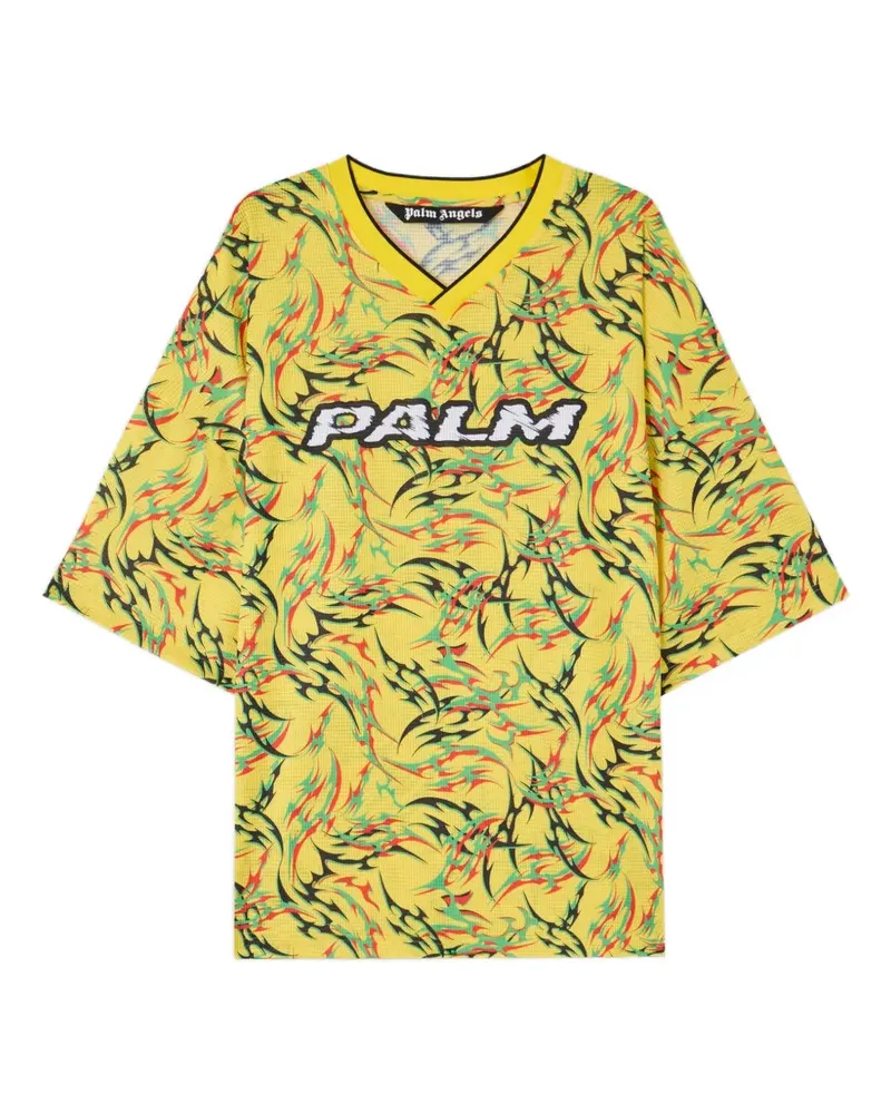 Palm Angels Tribal T-Shirt mit durchgehendem Muster - Gelb Gelb