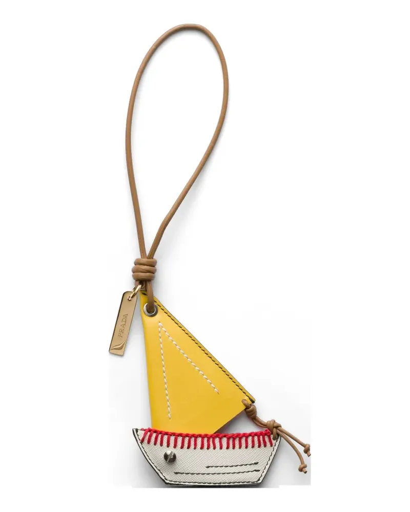 Prada leather keyring pendant - Gelb Gelb