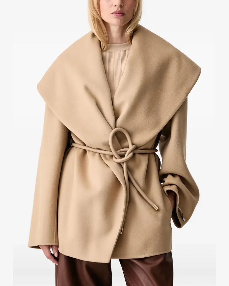 SPORTMAX Uguale belted shawl-collar jacket - Nude Nude