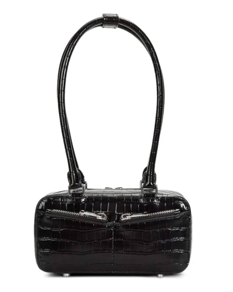 Self-Portrait mini crocodile-embossed leather bag - Schwarz Schwarz